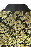 Gouden revers met inkeping Jacquard blazer voor heren