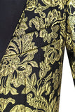 Gouden revers met inkeping Jacquard blazer voor heren