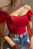 Zwarte off-shoulder satijnen korset bustier top