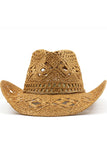 Abrikoos breien Western Cowboy Hat Straw Hat Holle Out Sunhat