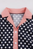 Zwart Roze Polka Dot Pinup jaren 1950 Jurk