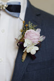 Abrikoos Prom Pols Corsage en Boutonnière voor heren voor bruiloft