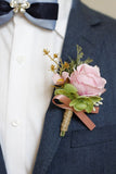 Abrikoos Prom Pols Corsage en Boutonnière voor heren voor bruiloft