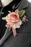 Elegante Blush Prom Pols Corsage en Boutonnière voor heren voor huwelijksfeest