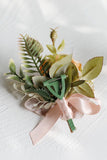 Elegante Blush Prom Pols Corsage en Boutonnière voor heren voor huwelijksfeest