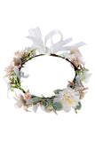 Champagne Floral krans Garland Bride hoofdband met lint