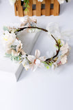 Champagne Floral krans Garland Bride hoofdband met lint