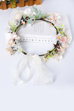 Champagne Floral krans Garland Bride hoofdband met lint