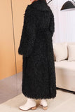 Zwarte open voorkant faux fur maxi damesjas