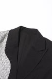 Zilver Zwart Peak Revers Slim Fit Dames Blazer