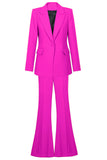 Fuchsia One Button Peak Lapel Dames Pakken