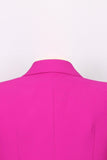 Fuchsia One Button Peak Lapel Dames Pakken