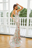 Abrikoos Floral Zeemeermin Lange Prom Jurk