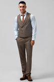 Brown Peak Lapel 3-delige single breasted heren galapakken