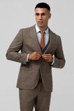 Brown Peak Lapel 3-delige single breasted heren galapakken