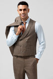 Brown Peak Lapel 3-delige single breasted heren galapakken