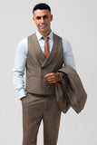 Brown Peak Lapel 3-delige single breasted heren galapakken