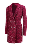 Sprankelende Fuchsia lange blazer met inkeping voor dames