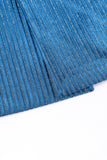 Peacock Blue Stripes Ingekerfde Revers 2 Stuks Pakken met Riem