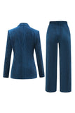 Peacock Blue Notched Recrevers 2 Stuks Pakken met Riem