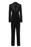 Zwarte Polk Dots One Button 2-delig damespak