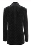 Zwarte Polk Dots One Button 2-delig damespak