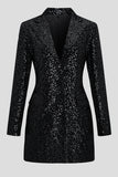 Sparkly pailletten zwarte blazer met lange mouwen