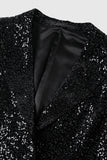 Sparkly pailletten zwarte blazer met lange mouwen