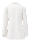 Witte Asymmetrische blazer met lange mouwen