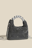 Glitter Zwarte Bucket Bag met Kettingen