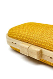 Gele Handgemaakte Houten Clutch Bag