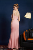 Roze zeemeermin strapless lange galajurk met strik