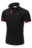 Zwart slim fit katoenen poloshirt voor heren