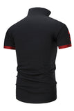 Zwart slim fit katoenen poloshirt voor heren