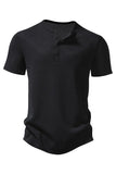 Wit casual poloshirt met korte mouwen wafel voor heren