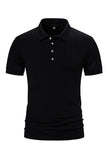 Wit gebreid katoenen korte mouwen Slim fit poloshirt voor heren