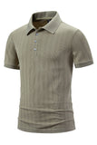 Wit gebreid katoenen korte mouwen Slim fit poloshirt voor heren