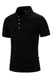 Wit gebreid katoenen korte mouwen Slim fit poloshirt voor heren