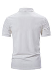 Wit gebreid katoenen korte mouwen Slim fit poloshirt voor heren