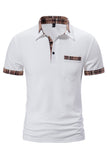 Wit katoenen poloshirt met korte mouwen casual voor heren