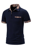 Wit katoenen poloshirt met korte mouwen casual voor heren