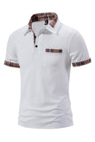 Wit katoenen poloshirt met korte mouwen casual voor heren