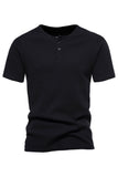 Zwart Katoen Crewneck Korte Mouwen Heren Polo Short