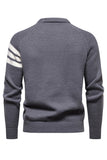 Grijze slim fit pullover-trui met ronde hals voor heren