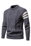 Grijze slim fit pullover-trui met ronde hals voor heren