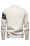 Grijze slim fit pullover-trui met ronde hals voor heren