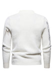 Witte Ronde Hals Slim Fit Heren Trui