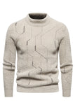 Kaki Slim Fit Pullover Gebreide Trui Voor Heren