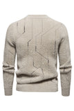 Kaki Slim Fit Pullover Gebreide Trui Voor Heren