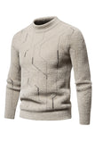 Kaki Slim Fit Pullover Gebreide Trui Voor Heren